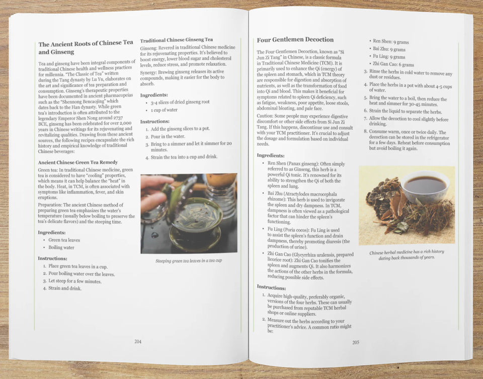 Open book displaying facts about medicinal herbs and detailed information about Aloe Vera.